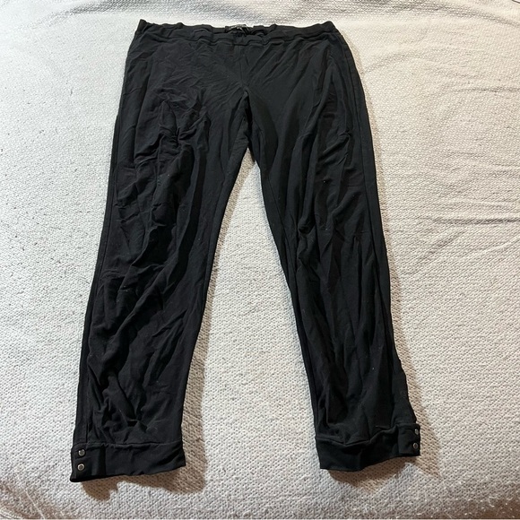 Eileen Fisher Black Pull On Casual Pants Size Large EUC - Picture 1 of 6
